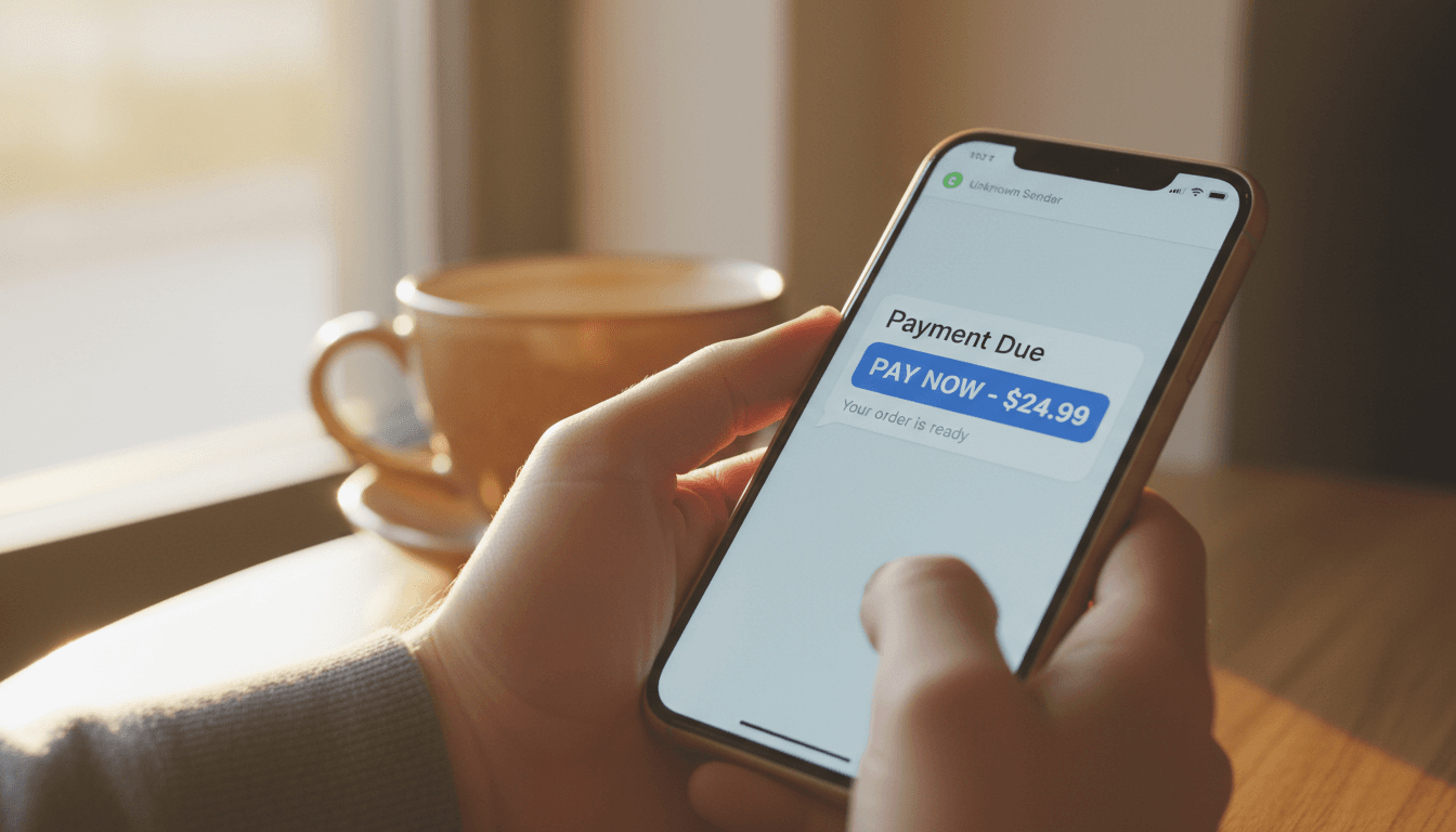 Customer receiving text-to-pay message