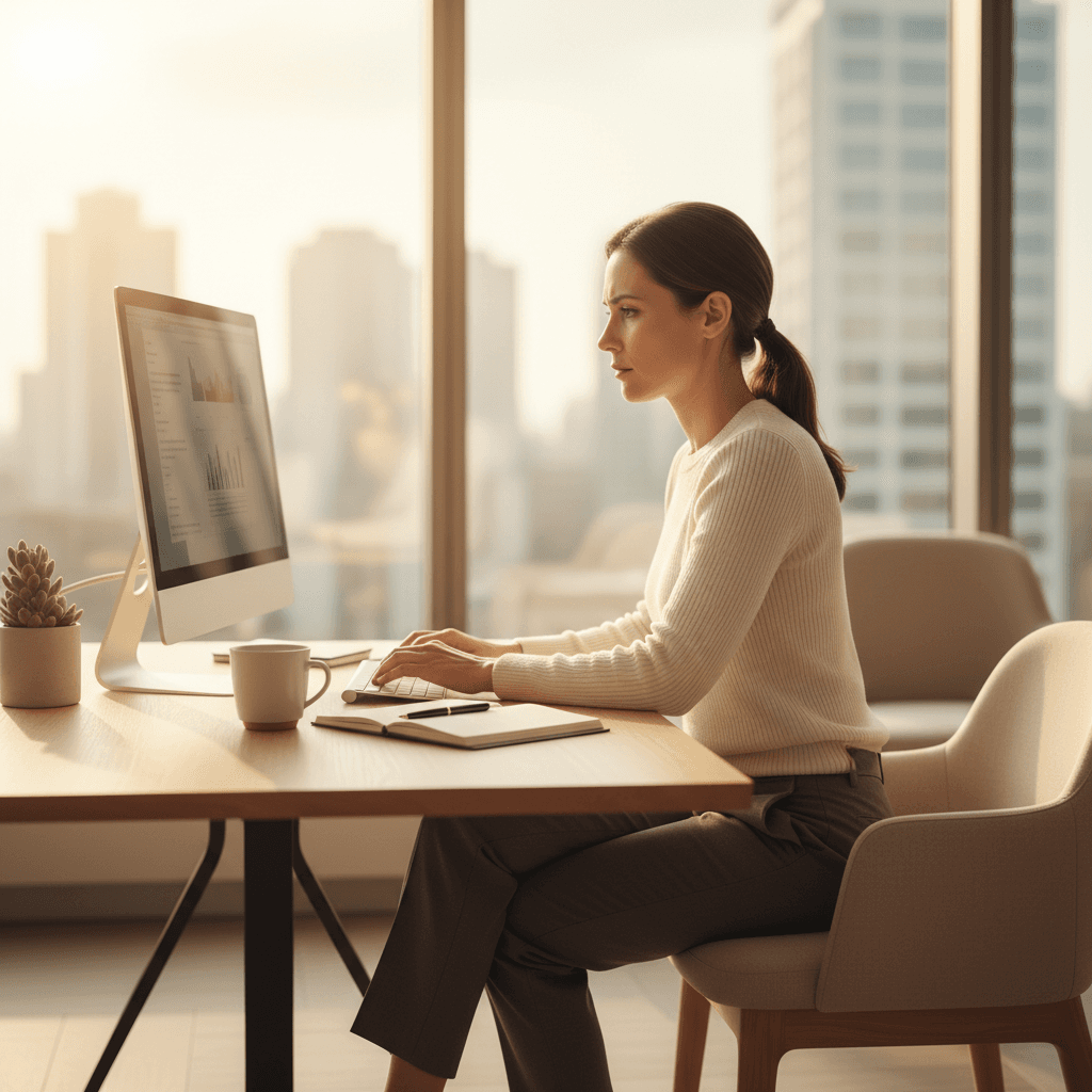 Professional reviewing AI-powered customer conversations