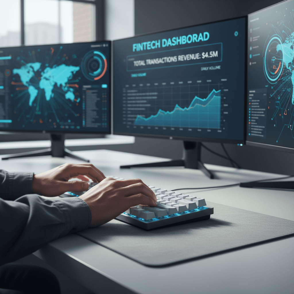 Payment processor integration dashboard on computer monitor